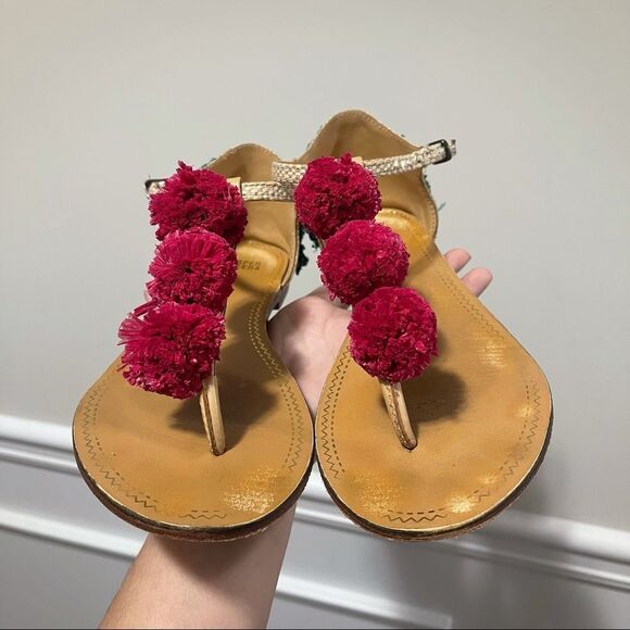 Anthropologie pom pom‎ embroidered sandals size 37 - Picture 5 of 7